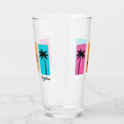 Zomer jaren 1980 Palm Tree  Vibes Glas (Links)