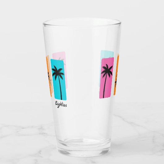 Zomer jaren 1980 Palm Tree  Vibes Glas (Rechts)