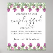 Zomer Jungle Aquarel Bloem Bruiloft Unplugged Poster (Voorkant)