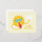 Zomer Kaart Sjabloon met Sun Eating Ice-cream (Voorkant / Achterkant)