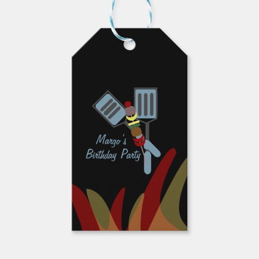 Zomer Kabobs BBQ Park Verjaardag    Cadeaulabel (Voorkant)
