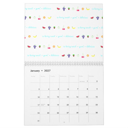 Zomer Kalender (Jan 2027)