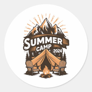 Zomer Kamp 2024 Zomer Kamperen Vakantie Matchen Ronde Sticker