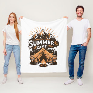 Zomer Kamp 2024 Zomer Kamperen Vakantie Matching Fleece Deken