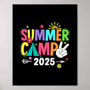 Zomer Kamp 2025 Kamperen Kampvuur Zomer Vakantie Poster