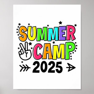 Zomer Kamp 2025 Kamperen Kampvuur Zomer Vakantie Poster