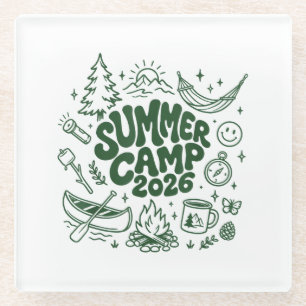 Zomer Kamp 2026 Kinderen Natuur Verkenner Kampeer Glazen Onderzetter