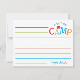 Zomer Kamp Briefpapier Kleurrijke Strepen Jongens Notitiekaartje