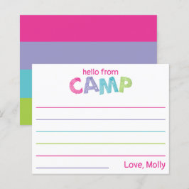 Zomer Kamp Briefpapier Landelijk Hout Roze Meisjes