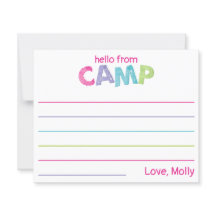 Zomer Kamp Briefpapier Landelijk Hout Roze Meisjes