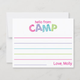 Zomer Kamp Briefpapier Landelijk Hout Roze Meisjes