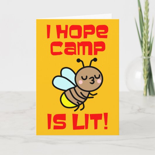 Zomer Kamp Is Vet Lichtend Bug Blanko Kaart (Voorkant)