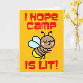 Zomer Kamp Is Vet Lichtend Bug Blanko Kaart (Gele Bloem)
