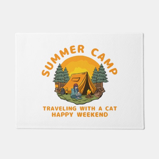 Zomer Kamp reizen met een kat Deurmat (Voorkant)