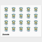 ☀️ Zomer Kamp Staf Typografie 👕 Ronde Sticker (Vel)
