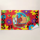Zomer Kamp Strandhanddoek Bloem Groovy Beer Strandlaken (Voorkant)