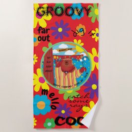 Zomer Kamp Strandhanddoek Bloem Groovy Beer Strandlaken