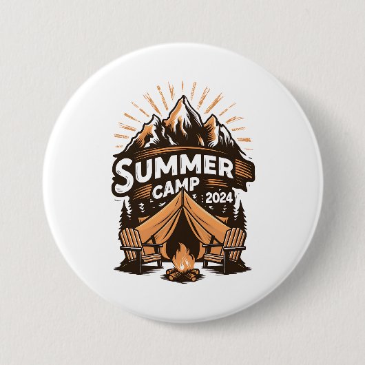 Zomer Kamp Vakantie Matching 2024 Ronde Button 7,6 Cm (Voorkant)