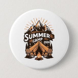 Zomer Kamp Vakantie Matching 2024  Ronde Button 7,6 Cm