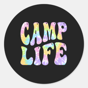 Zomer Kamperen Voor Meisjes Zomer Kamp Tie-die Ret Ronde Sticker