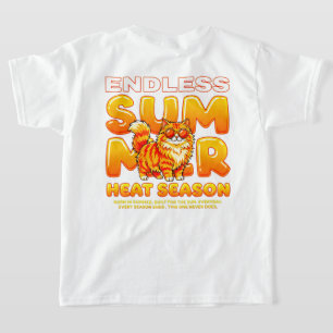 Zomer Kat Eindeloze Hitte - Koele Retro Kattenstra T-shirt