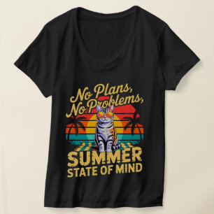 Zomer Kat Kalm Geen Plannen Geen Problemen Dames K T-shirt