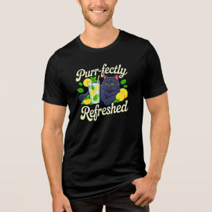 Zomer Kat Purr-fect Verfrisst Zwarte Kat Limonade Tri-Blend Shirt