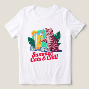 Zomer Kat Retro Chillen - Mooie Roze Vrouwelijke K Tri-Blend Shirt