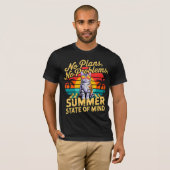 Zomer Kat Retro Zonsondergang T-Shirt - Geen Plann (Voorkant volledig)