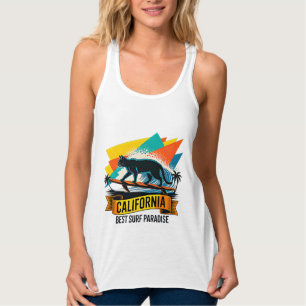 Zomer Kat Surfen - Dames Retro Californië Tanktop