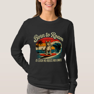 Zomer Kat Surfer - Retro Strand Design voor Vrouwe T-shirt
