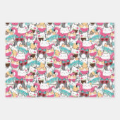 Zomer Kat Tropische Boom Inpakpapier Vel (Voorkant)