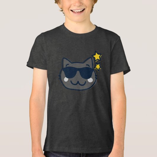 Zomer Kawaii Mooie Kat Tri-Blend Shirt (Voorkant)