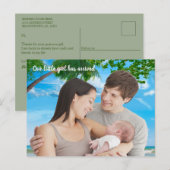 Zomer Kerst Baby Meisje Bedankt Foto Briefkaart (Voorkant / Achterkant)