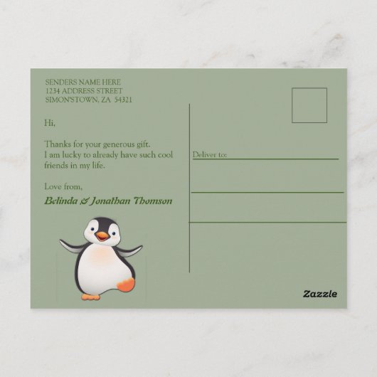 Zomer Kerst Baby Meisje Bedankt Foto Briefkaart (Achterkant)