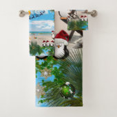 Zomer Kerst Baby op het strand herhalen Bad Handdoek (Insitu)