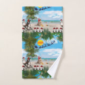 Zomer Kerst Baby op het strand herhalen Bad Handdoek (Handdoek)