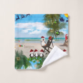 Zomer Kerst Baby op het strand herhalen Bad Handdoek (Wasdoekje)