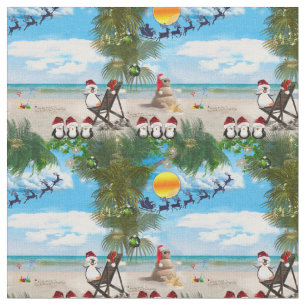 Zomer Kerst Baby op het strand herhalen Stof