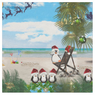 Zomer Kerst Baby op het strand herhalen Stof
