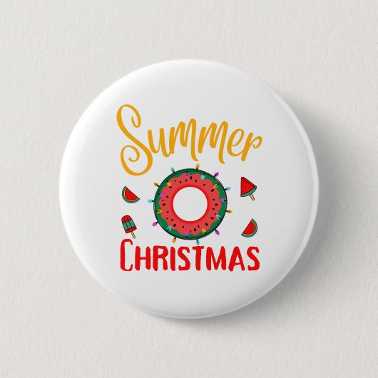 Zomer kerst juli ronde button 5,7 cm (Voorkant)