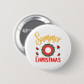 Zomer kerst juli ronde button 5,7 cm (Voorkant /achterkant)