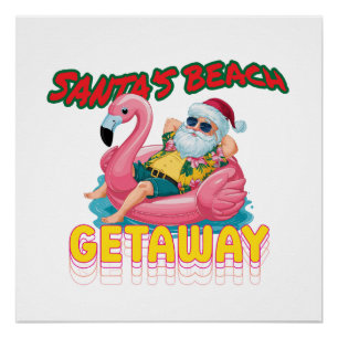 Zomer Kerstcadeau Tropische kerst Perfect Poster