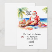 Zomer kerstfeest met Kerstman Picknick  Kaart (Voorkant / Achterkant)