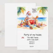 Zomer kerstfeest met Kerstman Picknick Kaart (Voorkant / Achterkant)