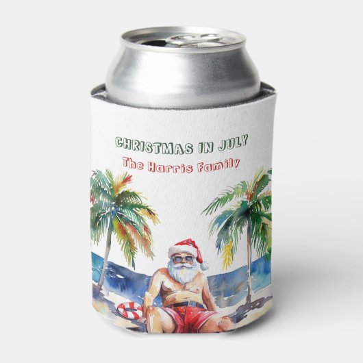 Zomer Kerstman I Kerstmis in juli Blikjeskoeler (Blikje Voorkant)