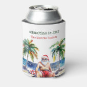 Zomer Kerstman I Kerstmis in juli Blikjeskoeler (Blikje Achterkant)