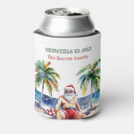 Zomer Kerstman I Kerstmis in juli Blikjeskoeler (Blikje Achterkant)