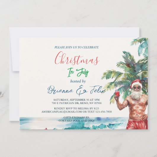 Zomer Kerstman I Kerstmis in juli Kaart (Voorkant)