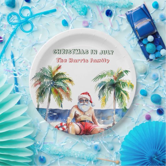 Zomer Kerstman I Kerstmis in juli Papieren Bordje (Feest)